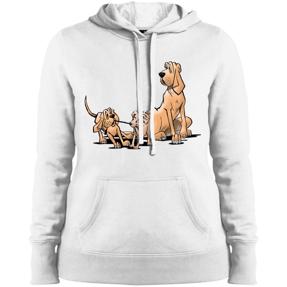 Palmers Playful Pups Sport-Tek Ladies' Pullover Hooded Sweatshirt - The Bloodhound Shop