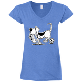 Retro Hound Gildan Ladies' Fitted Softstyle 4.5 oz V-Neck T-Shirt - The Bloodhound Shop