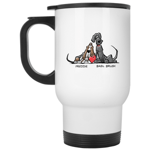 Tim's Freddie/Basil Love White Travel Mug - The Bloodhound Shop