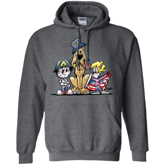 Veterans Day Hound Gildan Pullover Hoodie 8 oz. - The Bloodhound Shop