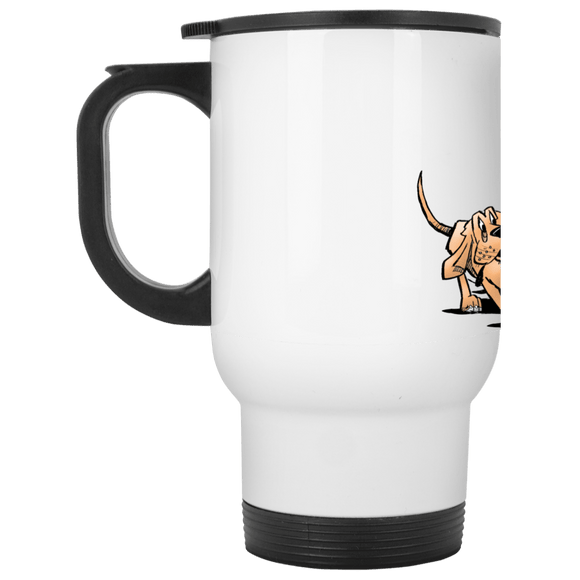 Palmers Playful Pups White Travel Mug - The Bloodhound Shop