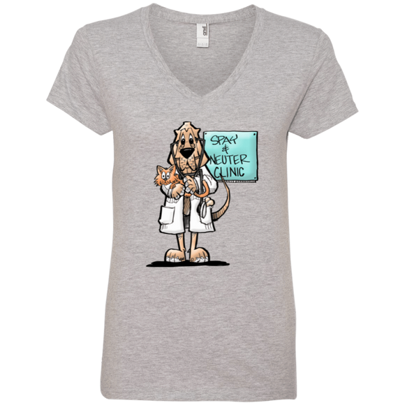 Veterinarian Hound Anvil Ladies' V-Neck T-Shirt - The Bloodhound Shop