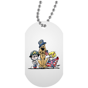 Veterans Day Hound White Dog Tag Necklace - The Bloodhound Shop