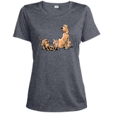 Palmers Playful Pups Sport-Tek Ladies' Heather Dri-Fit Moisture-Wicking T-Shirt - The Bloodhound Shop