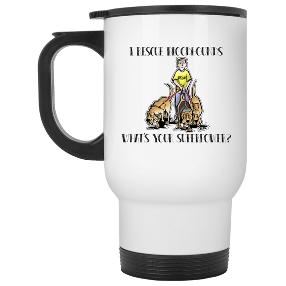 Superpower Howards Hounds White Travel Mug - The Bloodhound Shop