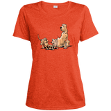 Palmers Playful Pups Sport-Tek Ladies' Heather Dri-Fit Moisture-Wicking T-Shirt - The Bloodhound Shop