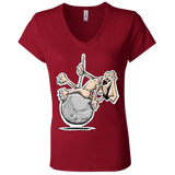 Wrecking Ball Hound Bella + Canvas Ladies' Jersey V-Neck T-Shirt - The Bloodhound Shop