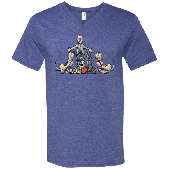 Tim's Hound Love Anvil Men's Printed V-Neck T-Shirt - The Bloodhound Shop