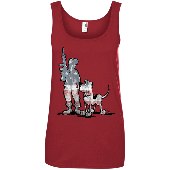Soldier Hound Ladies' 100% Ringspun Cotton Tank Top - The Bloodhound Shop