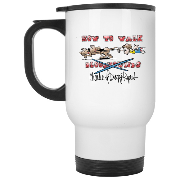 Tim's Walk Bloodhounds White Travel Mug - The Bloodhound Shop