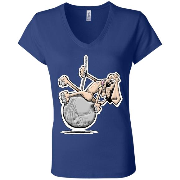 Wrecking Ball Hound Bella + Canvas Ladies' Jersey V-Neck T-Shirt - The Bloodhound Shop
