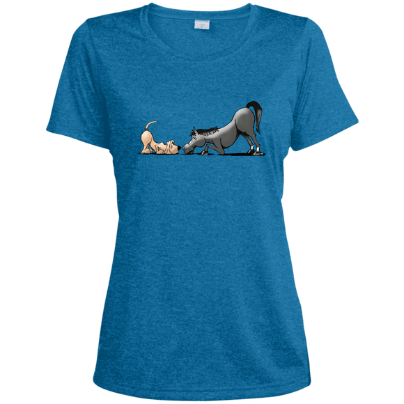 Palmers Horse'n Around Sport-Tek Ladies' Heather Dri-Fit Moisture-Wicking T-Shirt - The Bloodhound Shop