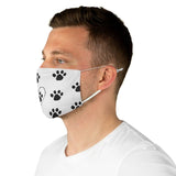 Paw Print FBC White Fabric Face Mask