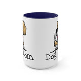 Beagle Dog Mom Two-Tone Coffee Mugs, 15oz