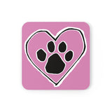 Heart & Paw FBC Custom Corkwood Coaster Set