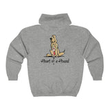 Heart of a hound Back Print Unisex Heavy Blend™ Full Zip Hooded Sweatshirt | The Bloodhound Shop