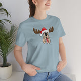 Christmas Moose Hound Bella Canvas Unisex Jersey Short Sleeve Tee