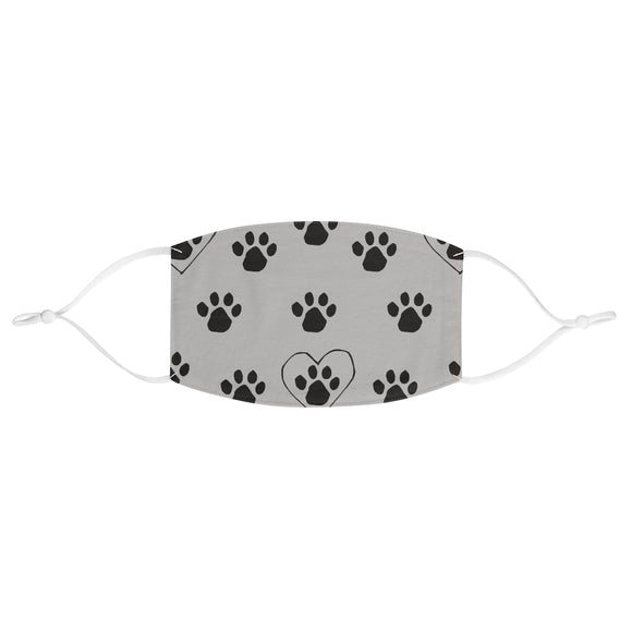 Paw Print FBC Grey Fabric Face Mask