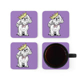 If The Crown Fits Maltese FBC Corkwood Coaster Set