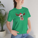 Christmas Moose Hound Bella Canvas Unisex Jersey Short Sleeve Tee