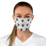 Paw Print FBC White Fabric Face Mask