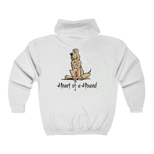 Heart of a hound Back Print Unisex Heavy Blend™ Full Zip Hooded Sweatshirt | The Bloodhound Shop