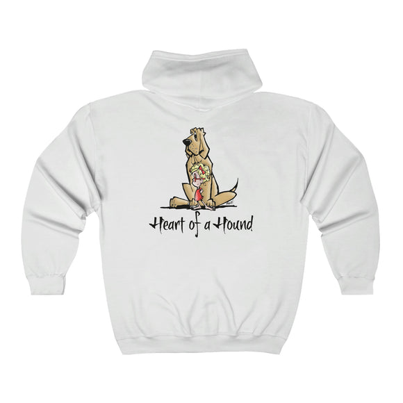 Heart of a hound Back Print Unisex Heavy Blend™ Full Zip Hooded Sweatshirt | The Bloodhound Shop