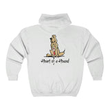 Heart of a hound Back Print Unisex Heavy Blend™ Full Zip Hooded Sweatshirt | The Bloodhound Shop