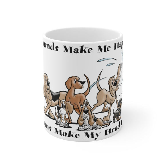 2021 Hounds Make Me Happy FBC 11oz White Mug