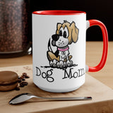 Beagle Dog Mom Two-Tone Coffee Mugs, 15oz | The Bloodhound Shop