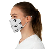 Paw Print FBC White Fabric Face Mask