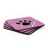 Heart & Paw FBC Custom Corkwood Coaster Set