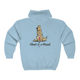 Heart of a hound Back Print Unisex Heavy Blend™ Full Zip Hooded Sweatshirt | The Bloodhound Shop