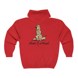 Heart of a hound Back Print Unisex Heavy Blend™ Full Zip Hooded Sweatshirt | The Bloodhound Shop