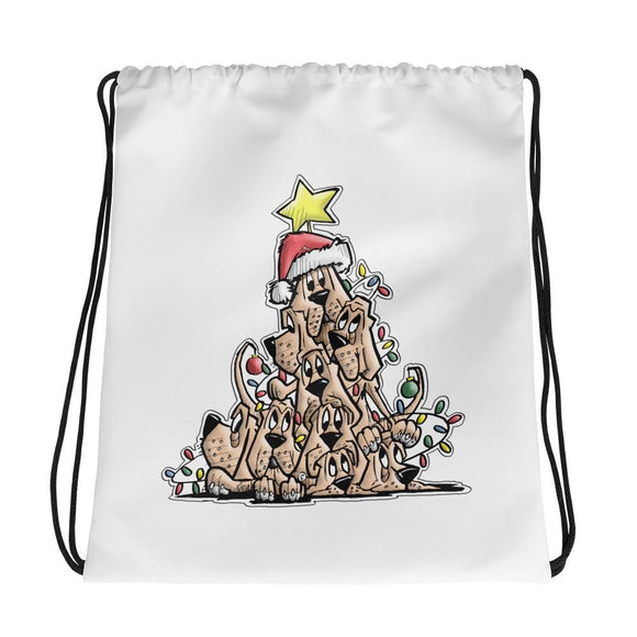 Christmas Tree Hounds Drawstring bag - The Bloodhound Shop