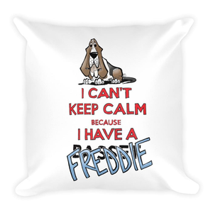 Tim's Keep Calm Freddie Square Pillow - The Bloodhound Shop