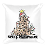 Merry Christmas Tree Hounds Basic Pillow - The Bloodhound Shop