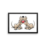 Hound Love (Two Red Hounds) Framed poster - The Bloodhound Shop