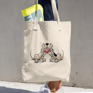 Hound Love (Red and Black Hounds) Cotton Tote Bag - The Bloodhound Shop