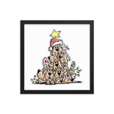 Christmas Tree Hounds Framed poster - The Bloodhound Shop