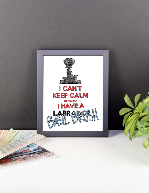 Tim's Keep Calm Basil Framed poster - The Bloodhound Shop