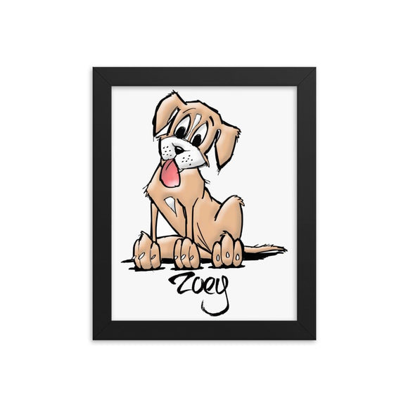 Zoey Custom Framed poster - The Bloodhound Shop