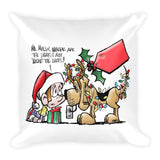 Max & Molly Christmas Square Pillow - The Bloodhound Shop