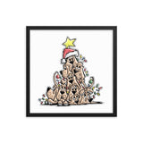 Christmas Tree Hounds Framed poster - The Bloodhound Shop