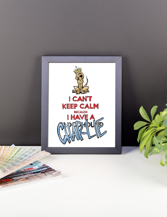 Tim's Keep Calm Charlie Framed poster - The Bloodhound Shop