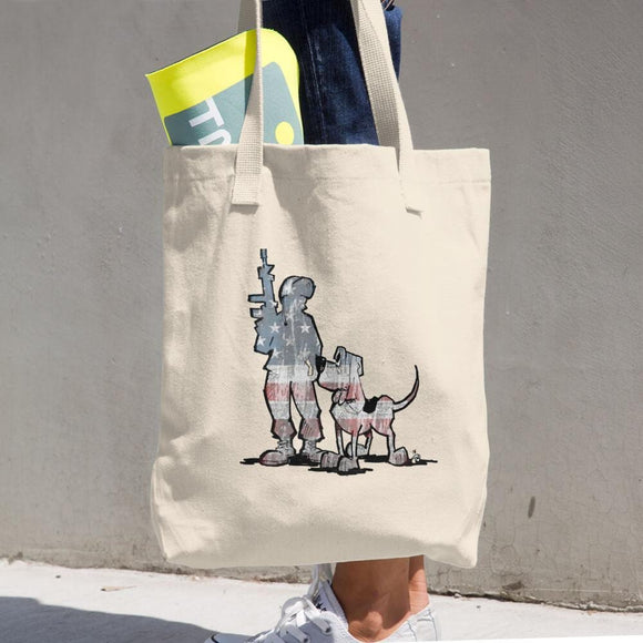 Soldier Hound Cotton Tote Bag - The Bloodhound Shop