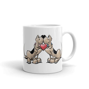Hound Love (Two Blk/Tan Hounds) Mug - The Bloodhound Shop