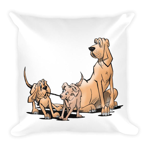 Palmer Playful Pups Square Pillow - The Bloodhound Shop