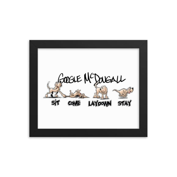 Tim's Wrecking Ball Crew Hound Commands Framed poster - The Bloodhound Shop