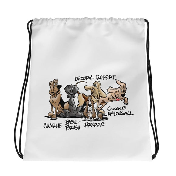 Tim's Wrecking Ball Crew Hound Lineup Drawstring bag - The Bloodhound Shop